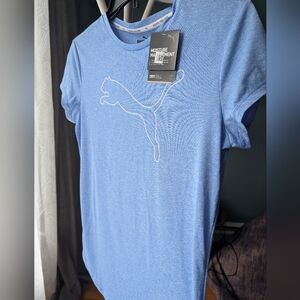 151.NWT Puma Sky Blue Tee with Iconic‎ Logo
